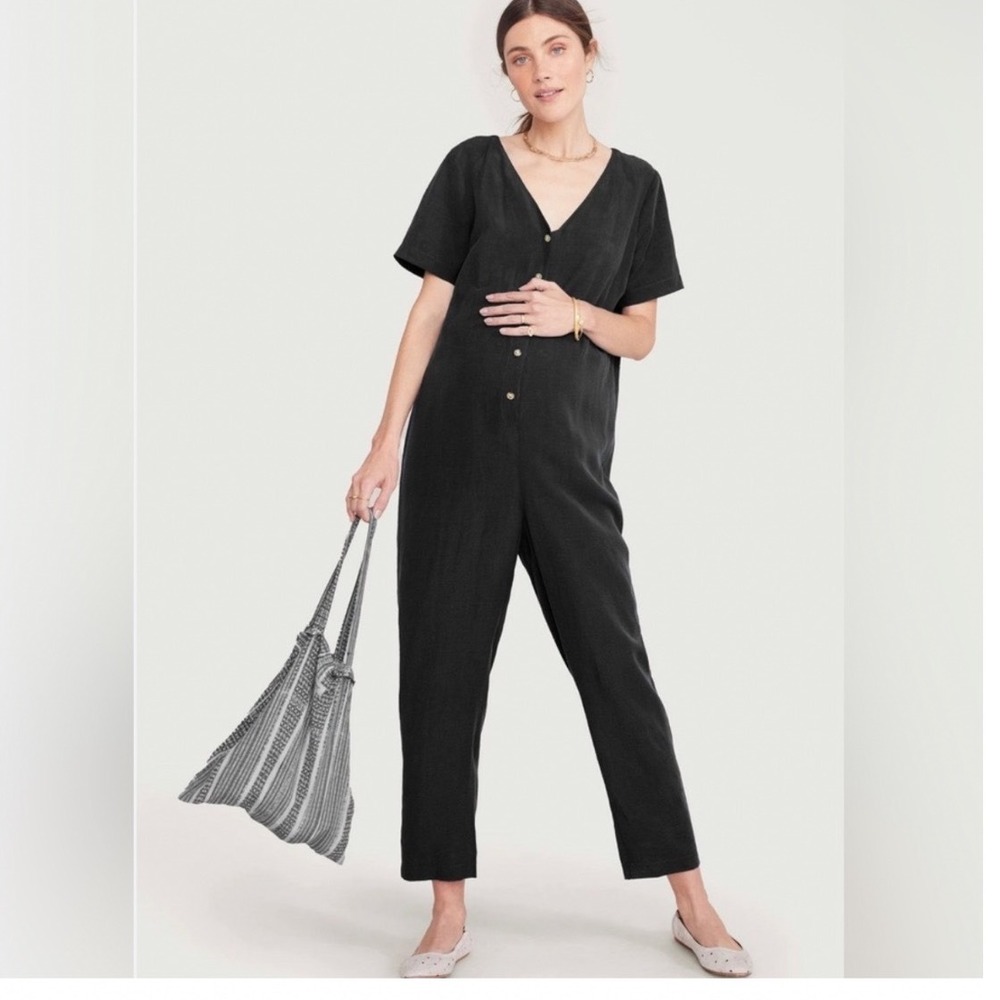 HATCH Black The Noelle JumpSuit Size 2‎ Medium Maternity